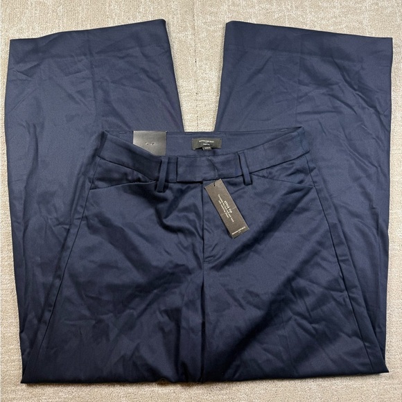 Banana Republic Wide Leg Mid Rise Full Length Blue Trouser Pant NWT Sz 6 - Picture 1 of 10